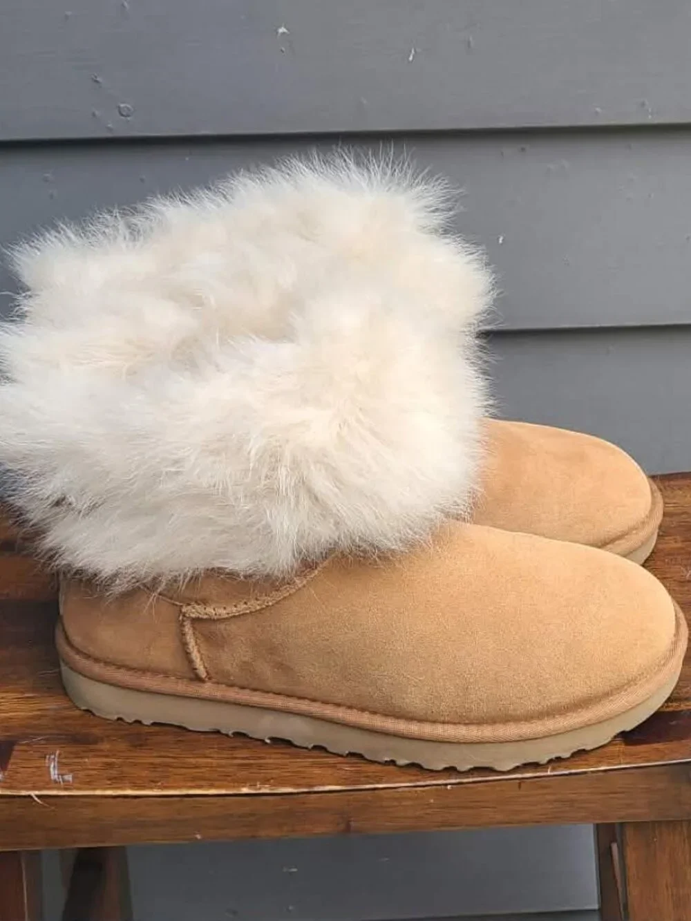 UGG Valentina Chestnut Suede Shearling Boots size 9